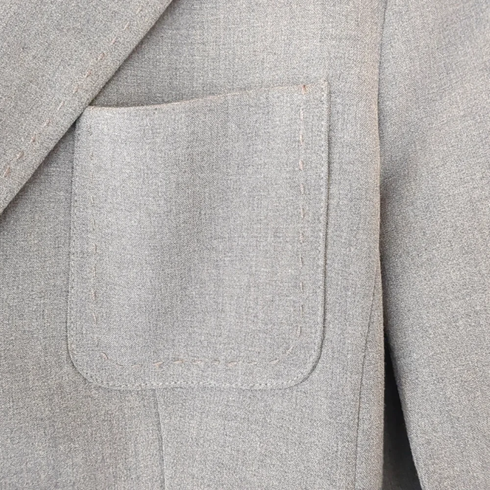 Apostrophe VTG 90s Blazer Dress Coat Sz 4 Dark Academia Classic Gray Grandpa EUC - Picture 9 of 11